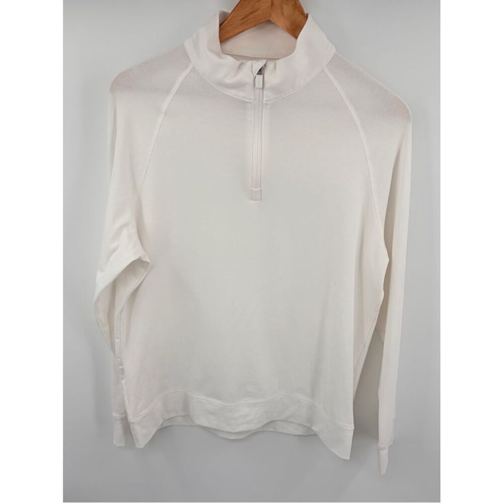 G/Fore luxe staple midlayer white quarter zip golf pullover men’s M performance